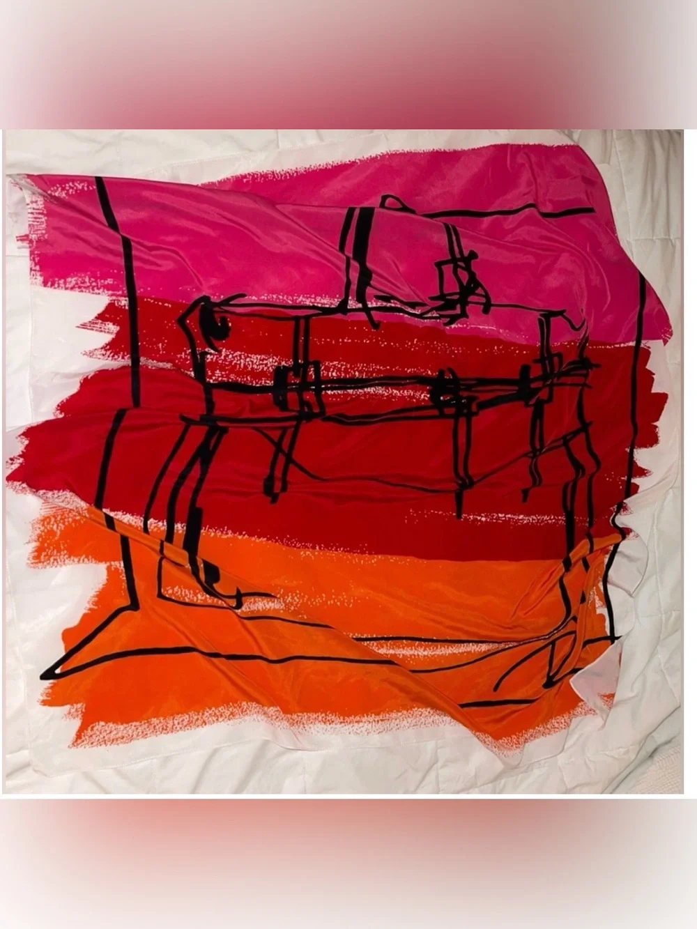 Vibrant Colorful Abstract Artistic Style Scarf - 34”x37”